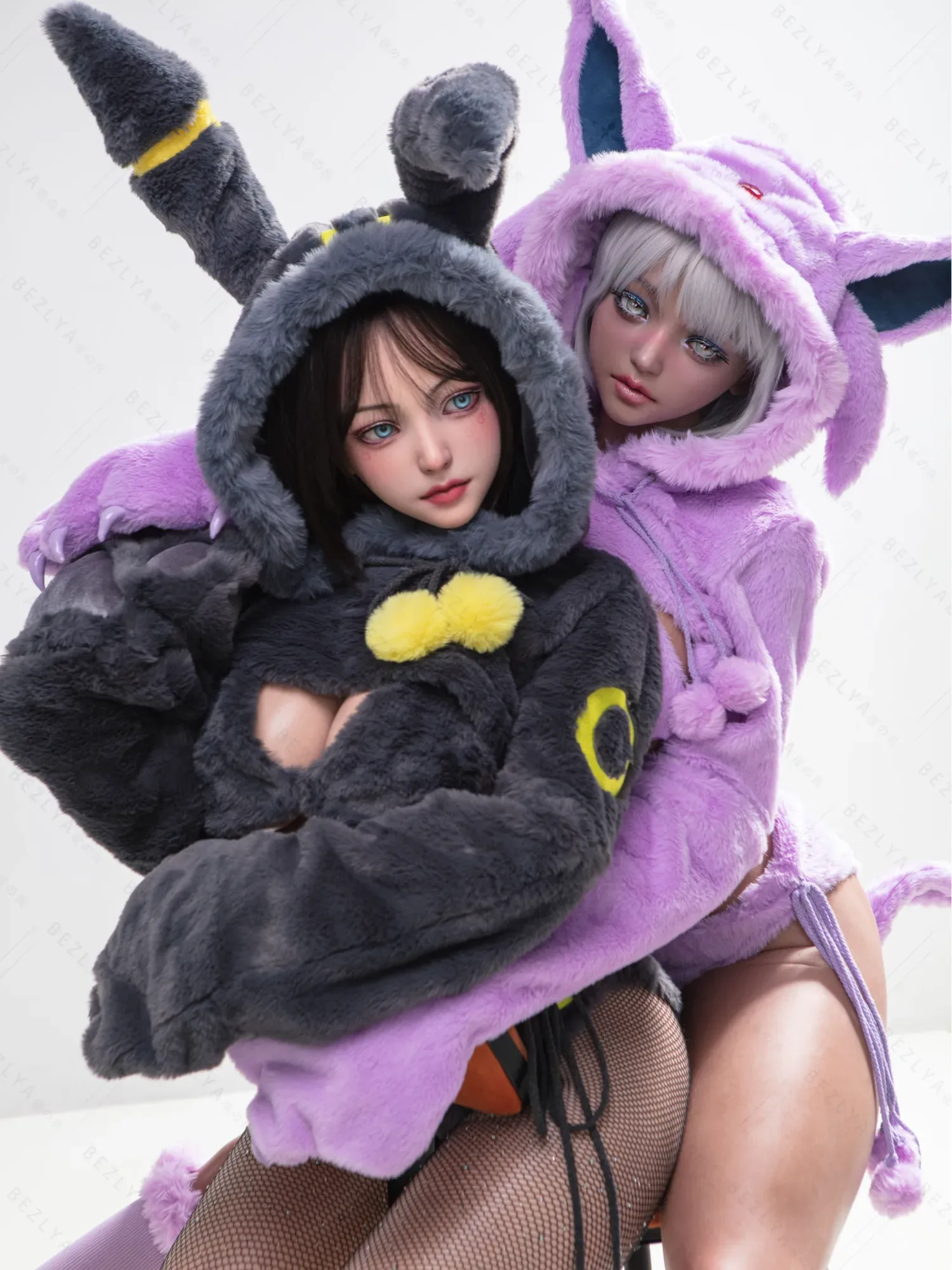 F5935-155Mcm(5.1ft)-38kg 2.2cf E Cup Sex Doll with Black and Yellow Plush Ears – Realistic Silicone Anime Bunny Girl for Adults｜AITIA Doll view 9