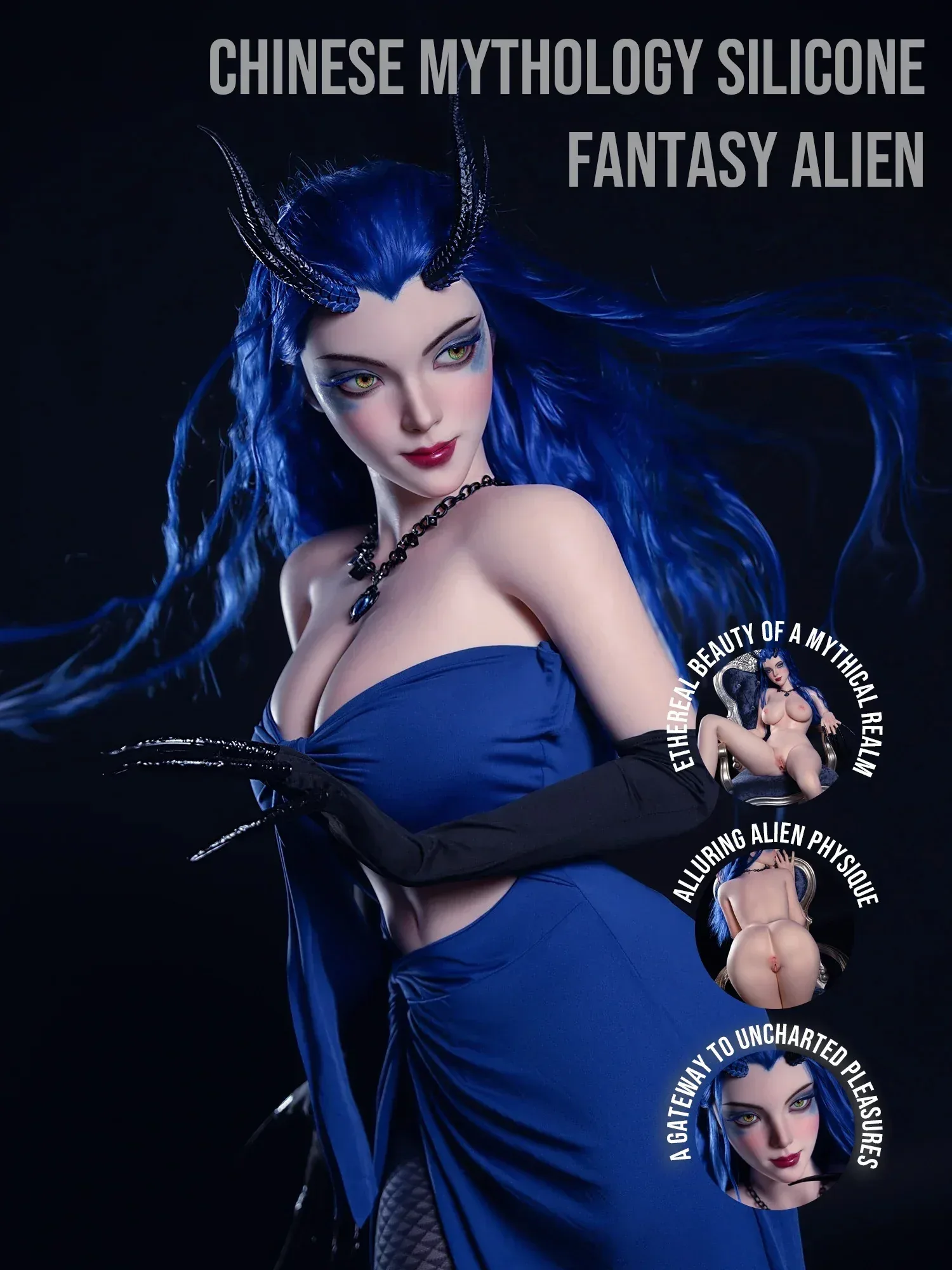F5929- 164cm(5.4ft)\/36kg D Cup S36# Chinese Mythology Silicone Fantasy Alien Sex Doll 丨Rosretty Doll