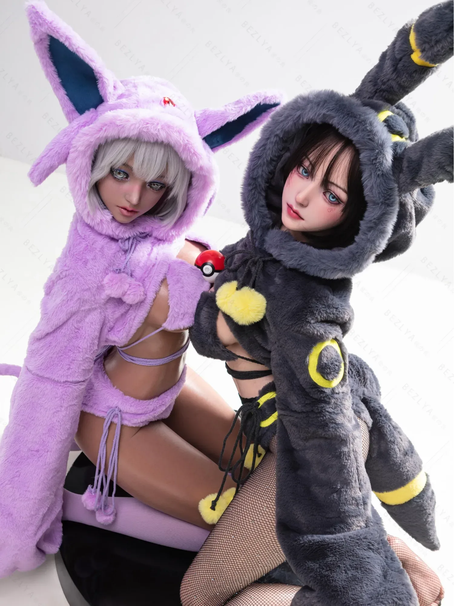 F5935-155Mcm(5.1ft)-38kg 2.2cf E Cup Sex Doll with Black and Yellow Plush Ears – Realistic Silicone Anime Bunny Girl for Adults｜AITIA Doll view 7