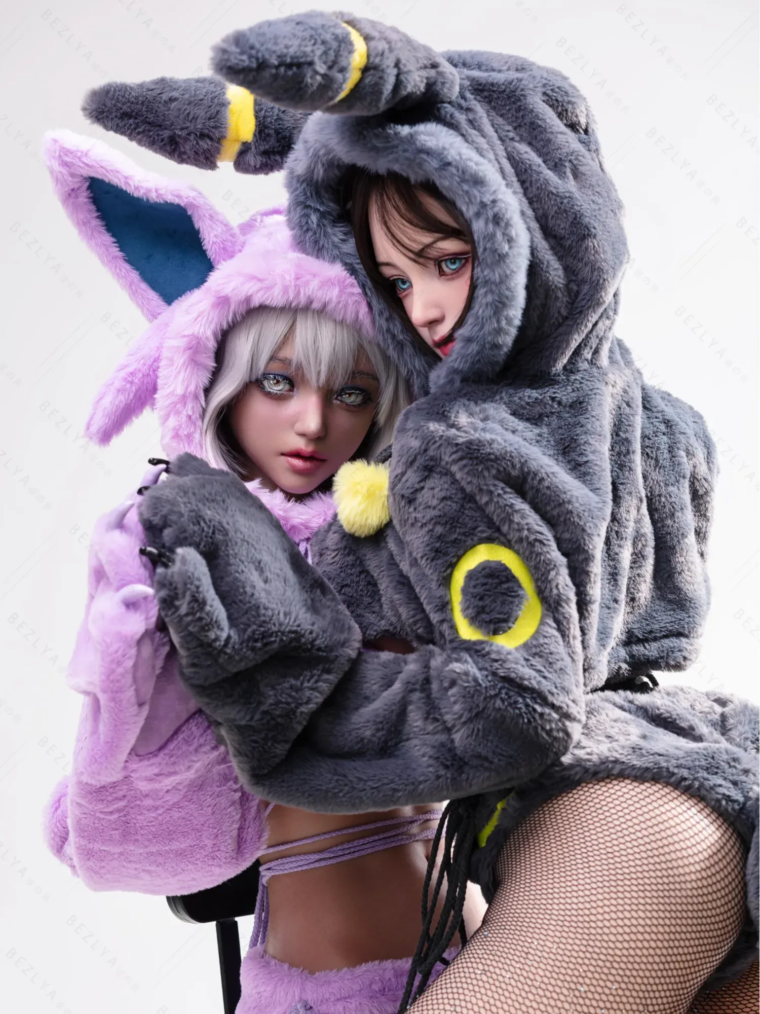 F5935-155Mcm(5.1ft)-38kg 2.2cf E Cup Sex Doll with Black and Yellow Plush Ears – Realistic Silicone Anime Bunny Girl for Adults｜AITIA Doll view 8