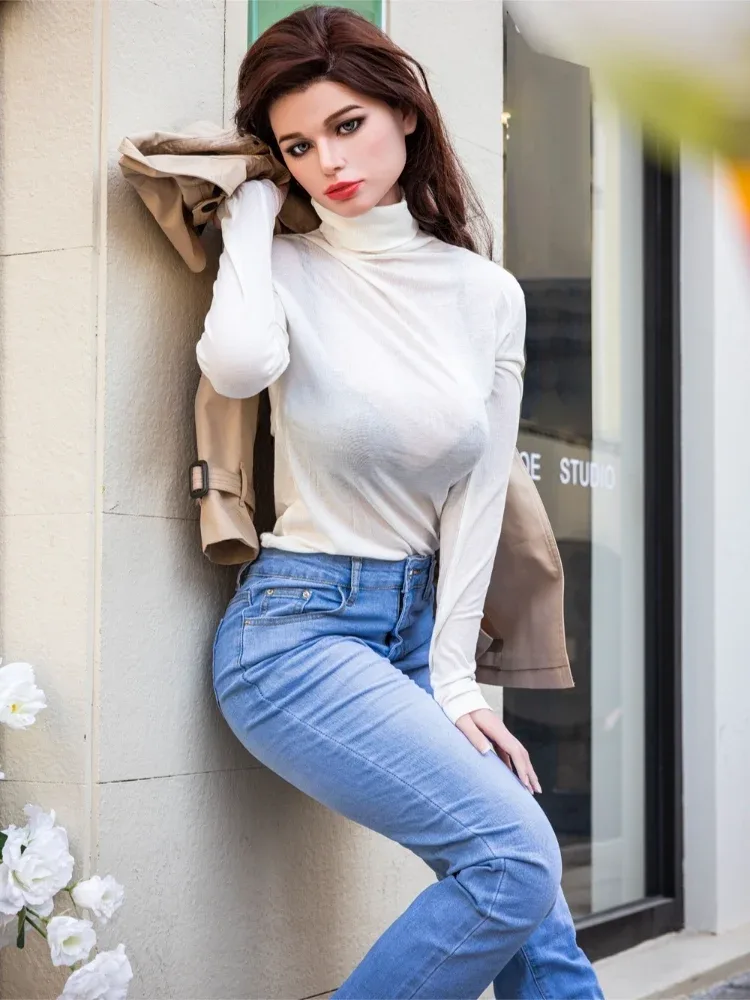 F5165-171cm\/5ft6 D Cup Silicone Sex Doll Christina Curvy Light Tan Beauty with Auburn Hair｜Starpery Doll view 3
