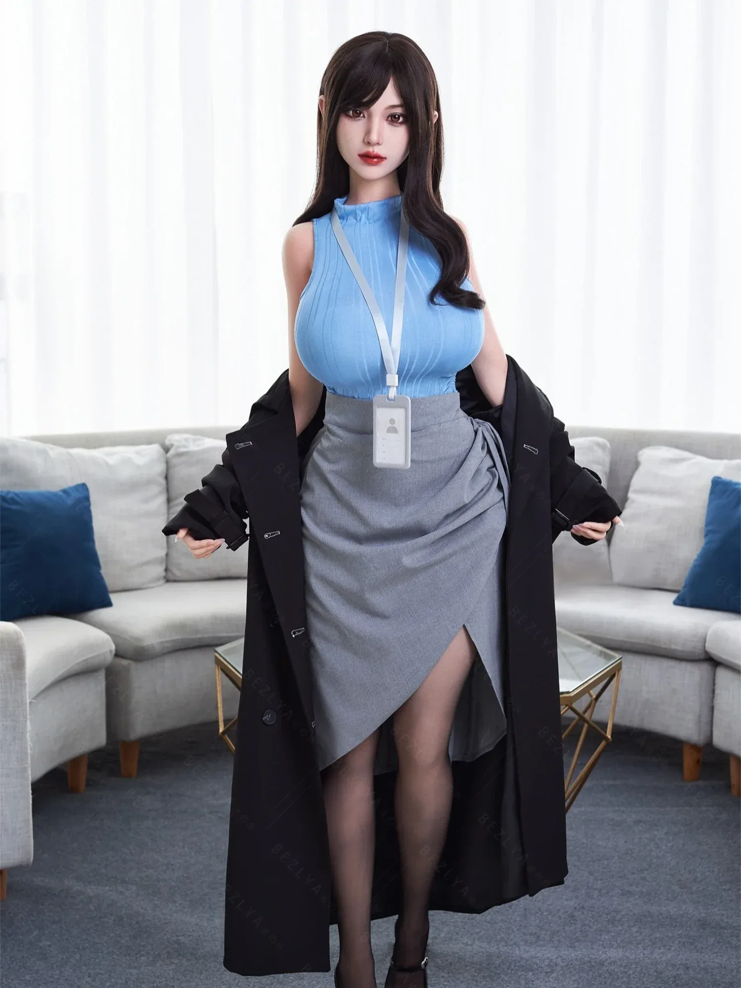 F7117-161cm(5.28ft)-32.8kg 2.2 I Cup Asian Real Silicone Japanese Office Lady Sex Doll – Professional Attire Love Doll|AITIA Doll view 6