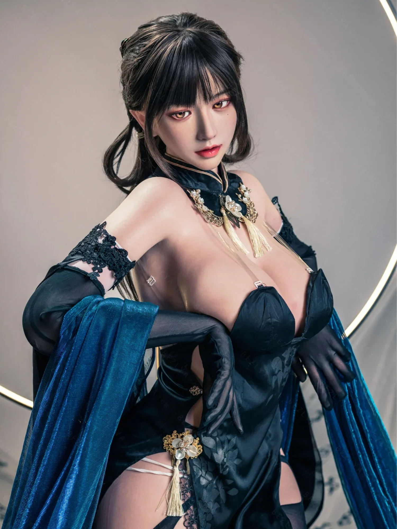 F7118-155cm(5.12ft)-34.5kg 2.1 I Cup Ink Moon Sorceress – Silicone Asian Exotic Mini Sex Doll for Men｜Bezlya Doll